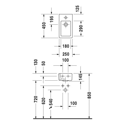 Duravit Vero praustuvas 45x25cm