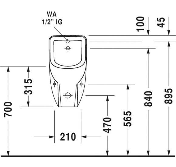 Pisuaras Duravit D-Code "Rimless"