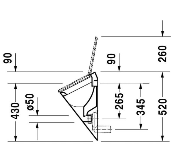 Pisuaras Duravit Starck 1 be dangčio