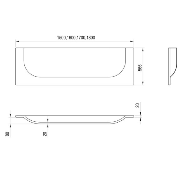 Ravak ARC vonios priekinė apdaila