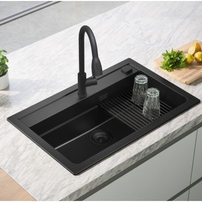 ALVEUS Atrox 40 granitinė plautuvė (Black Edition)