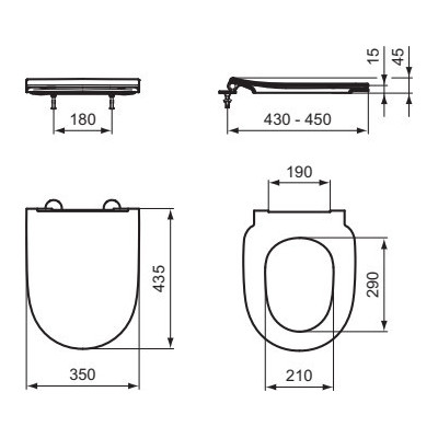 Ideal Standard i.Life O pakabinamas unitazas su plonu "Soft Close" dangčiu (HydroTwist)