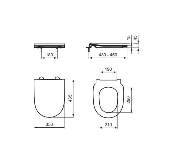 Ideal Standard i.Life O pakabinamas unitazas su plonu "Soft Close" dangčiu (HydroTwist)