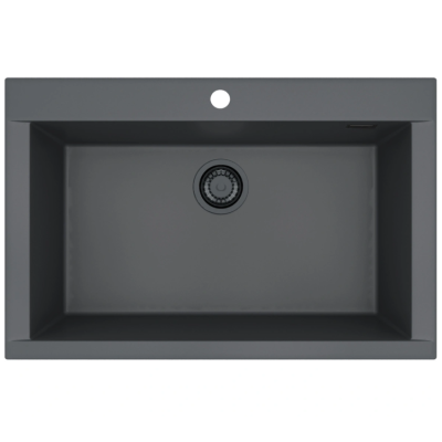 ALVEUS Pure-G 40 akmens masės plautuvė, montuojama iš stalviršio viršaus (Black Edition)