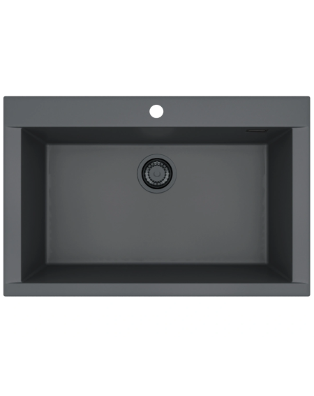ALVEUS Pure-G 40 akmens masės plautuvė, montuojama iš stalviršio viršaus (Black Edition)