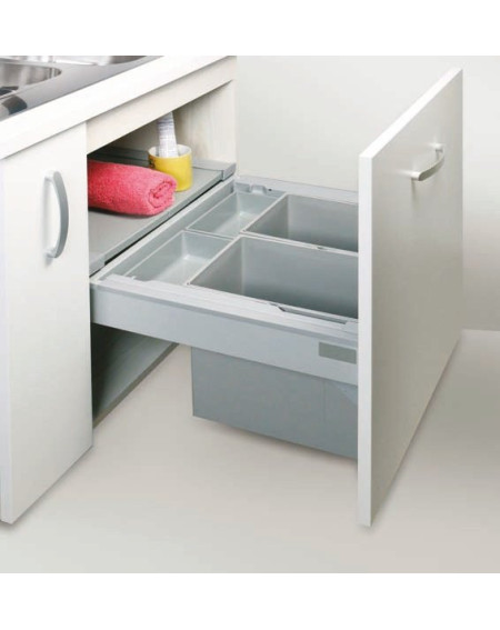 ALVEUS Albio 50 šiukšlių rūšiavimo sistema, 2x17l + 2x1l