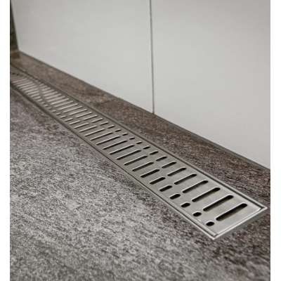 IŠPARDAVIMAS. ACO ShowerDrain M+ dušo latakas su nerūdijančio plieno grotelėmis Wave, 800 mm