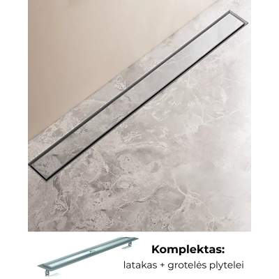 IŠPARDAVIMAS. ACO ShowerDrain M dušo latakas su grotelėmis plytelei įklijuoti, 900 mm