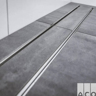 ACO Showerdrain C+ dušo latako komplektas 5in1 (įklijuojamai plytelei, montuojamas prie sienos), 985 mm