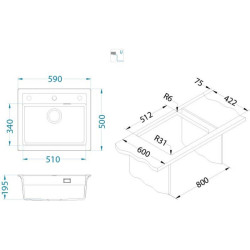 ALVEUS Atrox 30 granitinė plautuvė