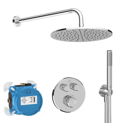 Ideal Standard Navigo potinkinės, termostatinės dušo sistemos komplektas (30cm galva), chromo spalvos, A7772AA