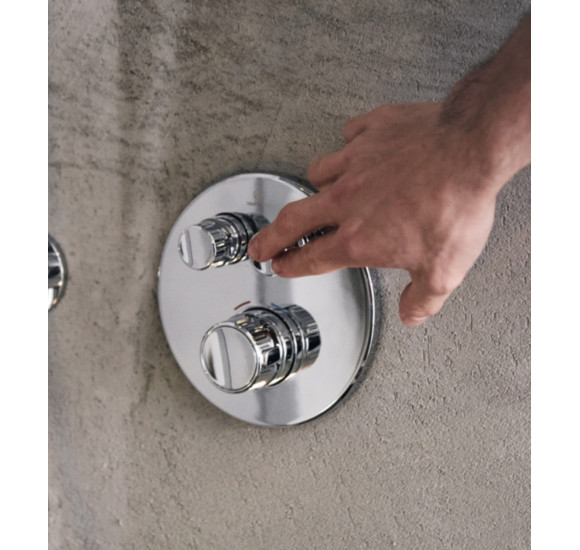 Ideal Standard Navigo potinkinės, termostatinės dušo sistemos komplektas (30cm galva), chromo spalvos, A7772AA