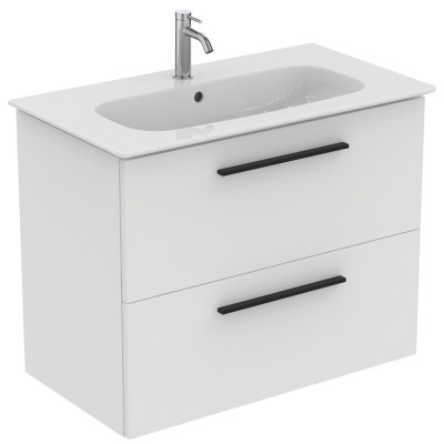 KOMPLEKTAS: Ideal Standard I.Life A vonios spintelė su praustuvu 80cm, Balta matinė spalva
