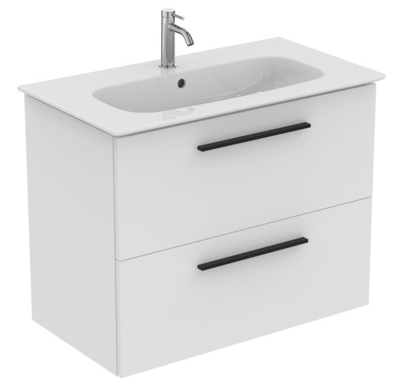 KOMPLEKTAS: Ideal Standard I.Life A vonios spintelė su praustuvu 80cm, Balta matinė spalva