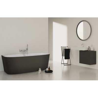 Ideal Standard Dea prie sienos statoma vonia (balta matinė/juoda apdaila), T9940V3