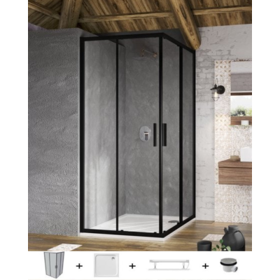 Ravak dušo komplektas 5in1 Blix Slim BLSRV2, 90x90 (pasirenkama profilių spalva)