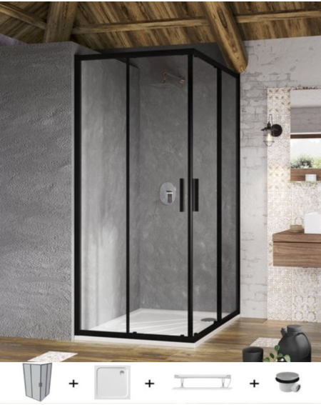 Ravak dušo komplektas 5in1 Blix Slim BLSRV2, 90x90 (pasirenkama profilių spalva)