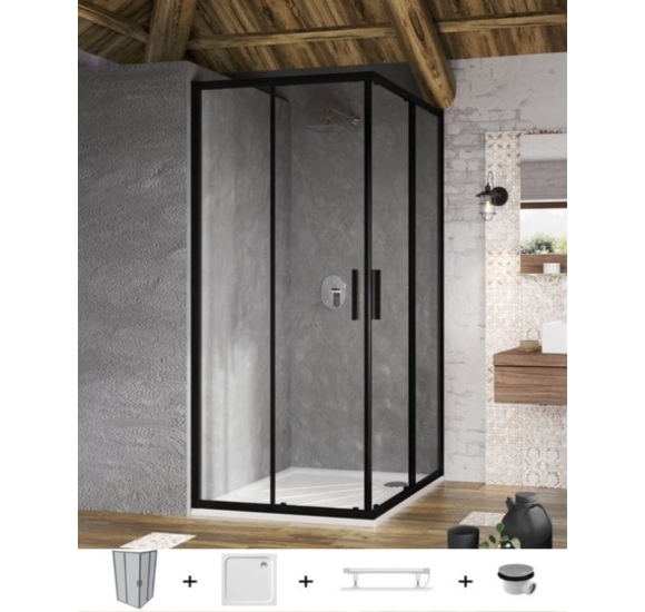 Ravak dušo komplektas 5in1 Blix Slim BLSRV2, 90x90 (pasirenkama profilių spalva)