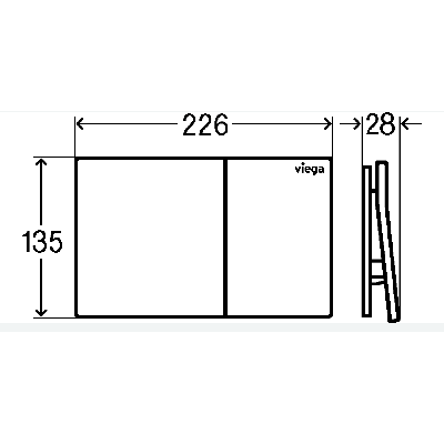 Viega More 200 klavišas WC moduliui, metalinė apdaila
