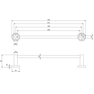 Villeroy&Boch Elements - Tender rankšluosčių laikiklis, 504x85x54mm (pasirenkama spalva)