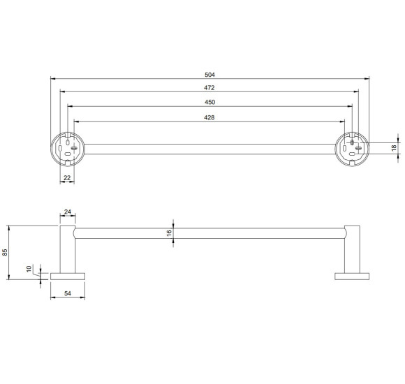 Villeroy&Boch Elements - Tender rankšluosčių laikiklis, 504x85x54mm (pasirenkama spalva)