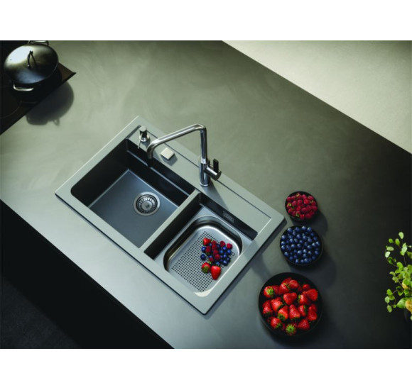 ALVEUS Atrox 50 granitinė plautuvė su dvigubu dubeniu