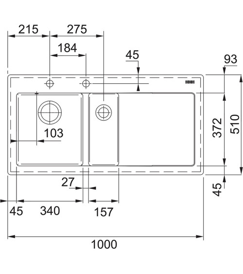 Franke baltos spalvos keramikinė plautuvė MTK 651-100 su nerūdijančio plieno mygtuku