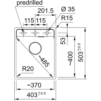 Franke granitinė plautuvė MRG 210-37A, montuojama lygiai su stalviršiu, juoda matinė