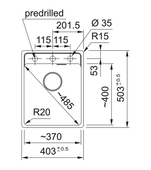 Franke granitinė plautuvė MRG 210-37A, montuojama lygiai su stalviršiu, juoda matinė