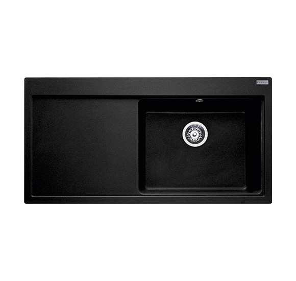 Franke MTG 611 plautuvė, dubuo dešinėje, montuojama ant stalviršio, eksentrinis ventilis, nerūdijančio plieno mygtukas