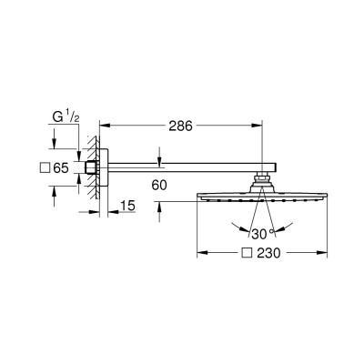 IŠPARDAVIMAS. Grohe Rainshower Allure 230 stacionarios dušo galvos komplektas