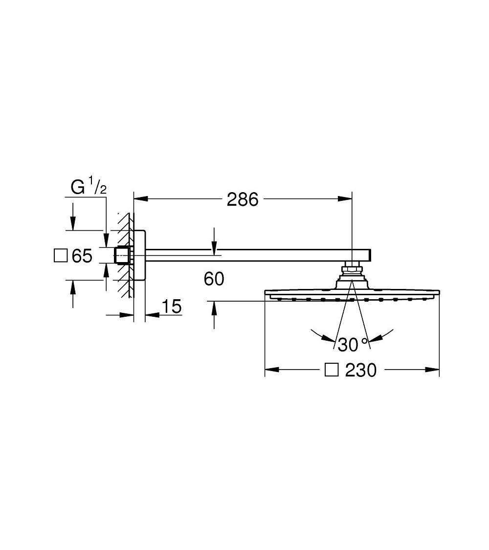 IŠPARDAVIMAS. Grohe Rainshower Allure 230 stacionarios dušo galvos komplektas