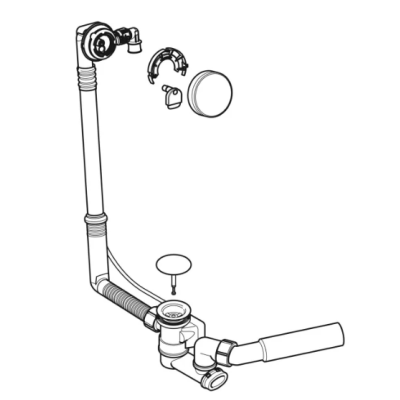 Geberit vonios sifonas su pasukamąja rankena ir vandens prileidimo funkcija
