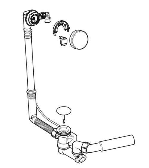 Geberit vonios sifonas su pasukamąja rankena ir vandens prileidimo funkcija