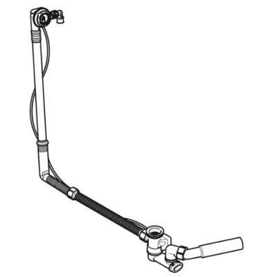 Geberit vonios sifonas su pasukamąja rankena ir vandens įleidimo funkcija, d52, 73 cm ilgio