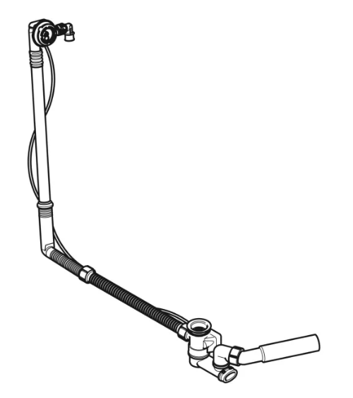 Geberit vonios sifonas su pasukamąja rankena ir vandens įleidimo funkcija, d52, 73 cm ilgio