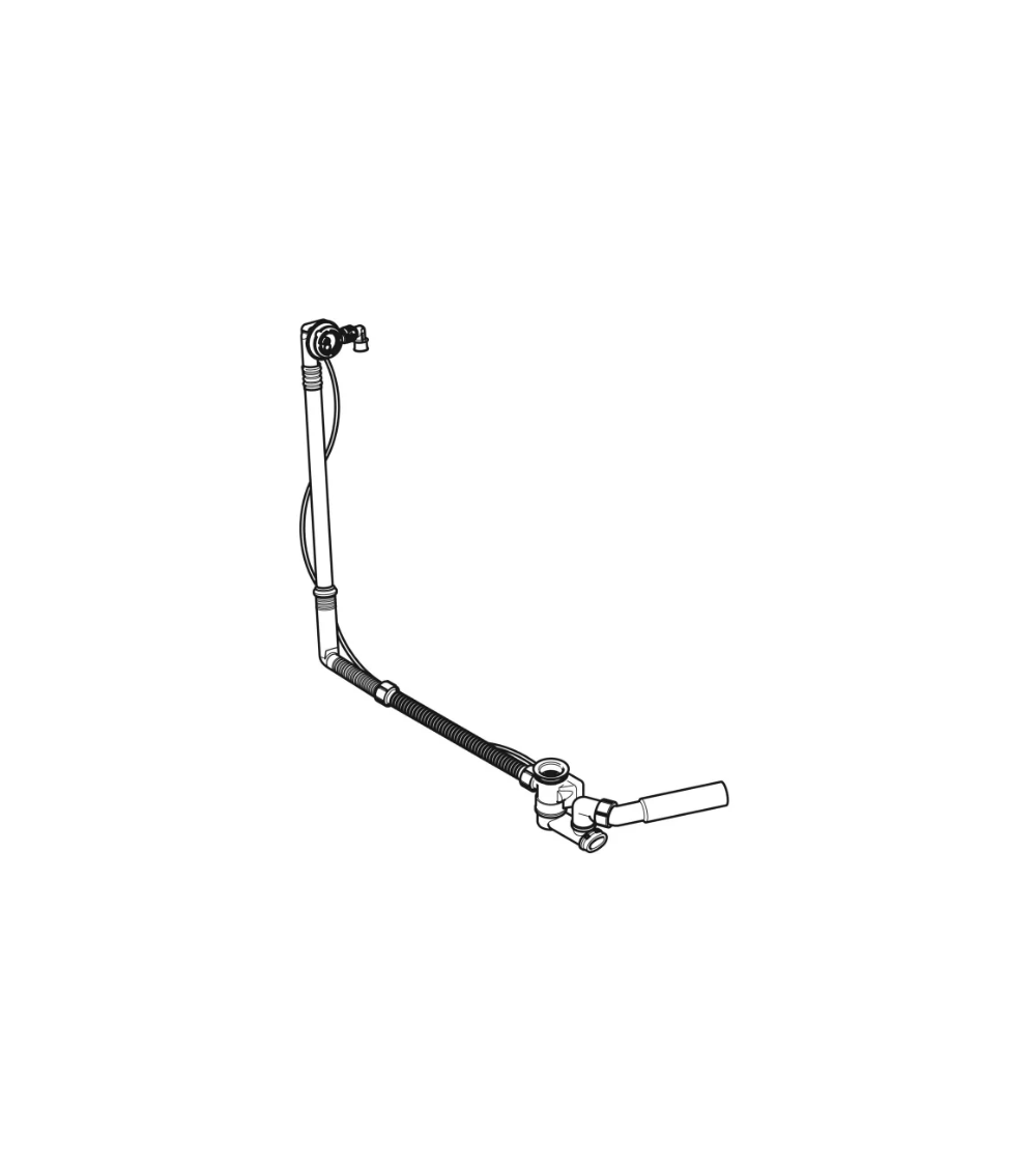 Geberit vonios sifonas su pasukamąja rankena ir vandens įleidimo funkcija, d52, 73 cm ilgio