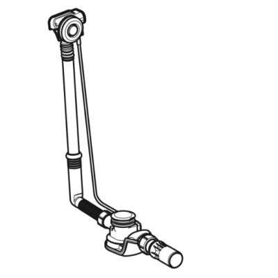 Geberit vonios sifonas su PushControl uždarymo paspaudimu funkcija d52, aukštis 60 cm, su montavimo dalių rinkiniu