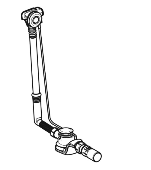 Geberit vonios sifonas su PushControl uždarymo paspaudimu funkcija d52, aukštis 60 cm, su montavimo dalių rinkiniu