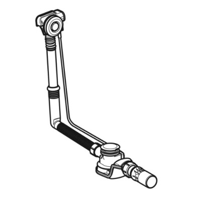 Geberit vonios sifonas su PushControl uždarymo paspaudimu funkcija d52, ilgis 50 cm, su montavimo dalių rinkiniu