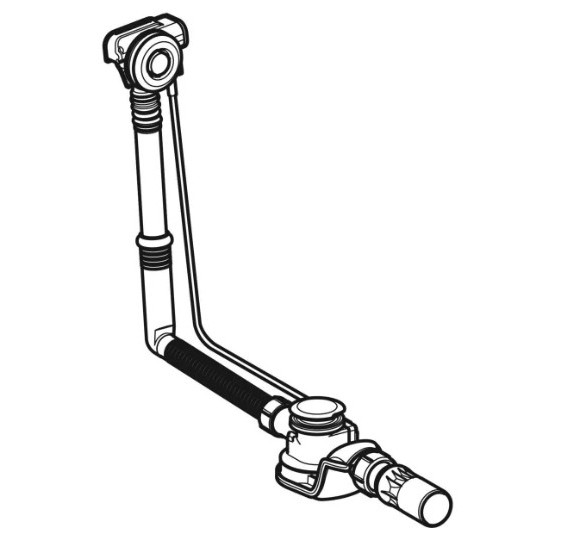 Geberit vonios sifonas su PushControl uždarymo paspaudimu funkcija d52, ilgis 50 cm, su montavimo dalių rinkiniu