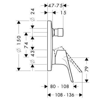 IŠPARDAVIMAS! Hansgrohe Focus E2 potinkinis maišytuvas, 2 krypčių, iš ekspozicijos