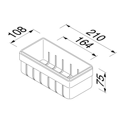 Geesa frame Black Basket serijos higienos priemonų laikiklis 21 cm, chromuotas laikiklis, baltas įdėkliukas