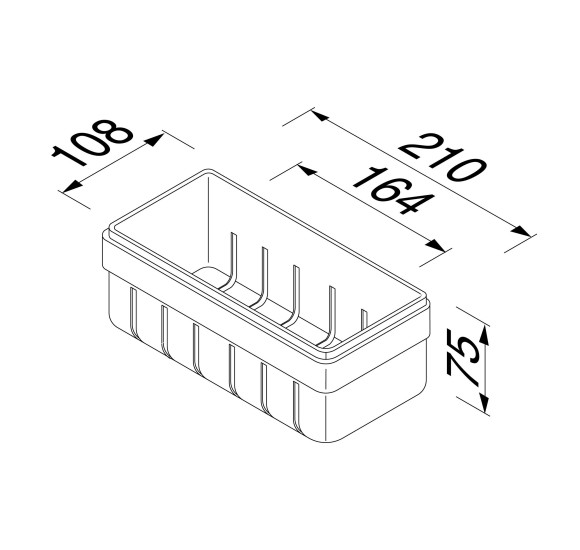 Geesa frame Black Basket serijos higienos priemonų laikiklis 21 cm, chromuotas laikiklis, baltas įdėkliukas