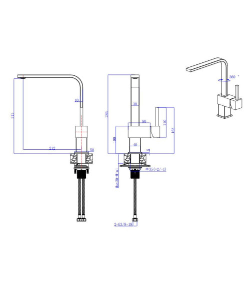 ALVEUS Laguna Monarch maišytuvas plautuvei