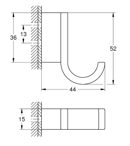 IŠPARDAVIMAS. Grohe Selection kabliukas, metalas, brushed hard graphite