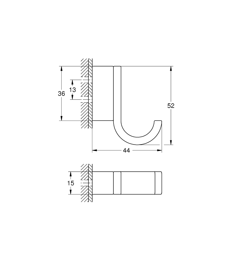 IŠPARDAVIMAS. Grohe Selection kabliukas, metalas, brushed hard graphite