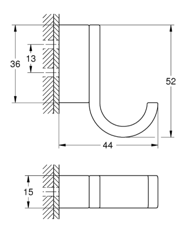 IŠPARDAVIMAS. Grohe Selection kabliukas, metalas, brushed hard graphite