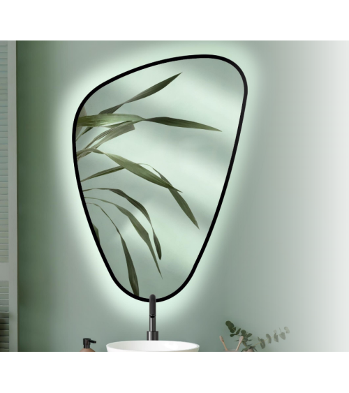 ELENA BLACK Vonios veidrodis su LED apšvietimu 4000K, 683x956 mm