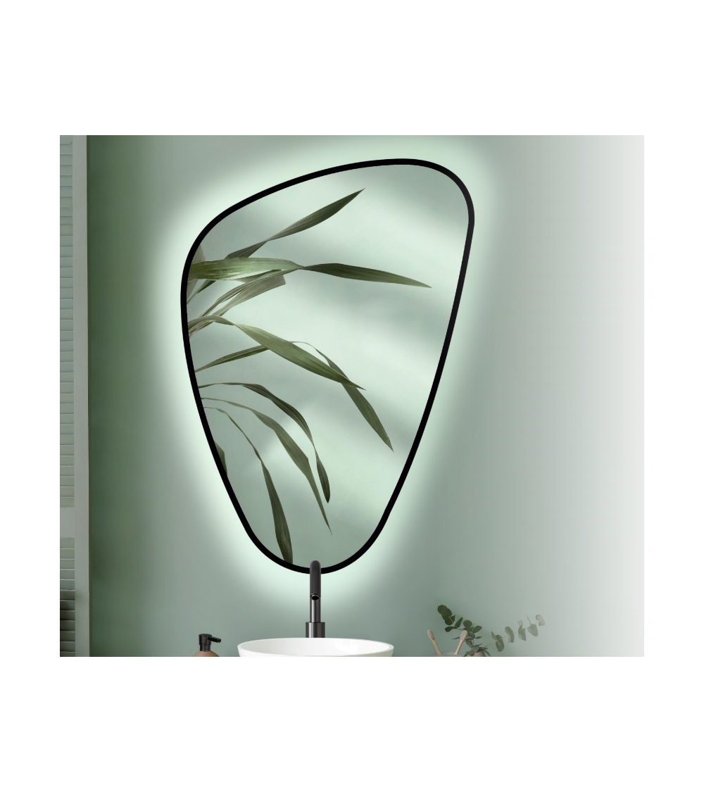 ELENA BLACK Vonios veidrodis su LED apšvietimu 4000K, 683x956 mm